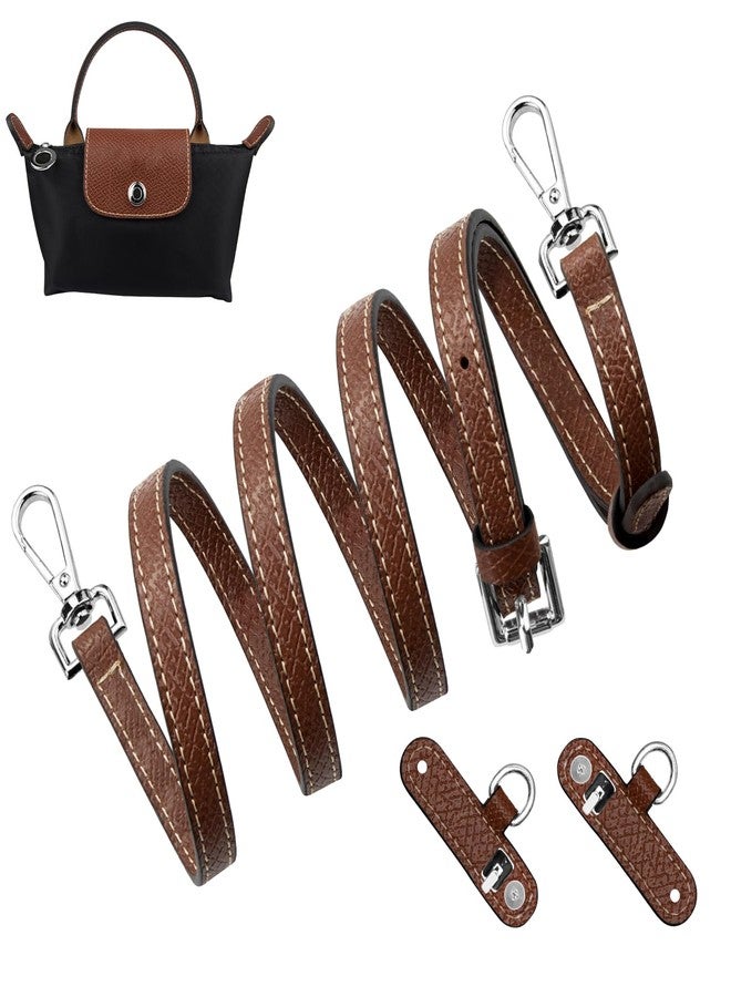 SOPROM Crossbody Strap for Longchamp Pouch with Handle Mini Bag Adjustable Conversion Replacement Kit for Long Champ(Width:11mm,Color:Brown&Silver) - Image 1